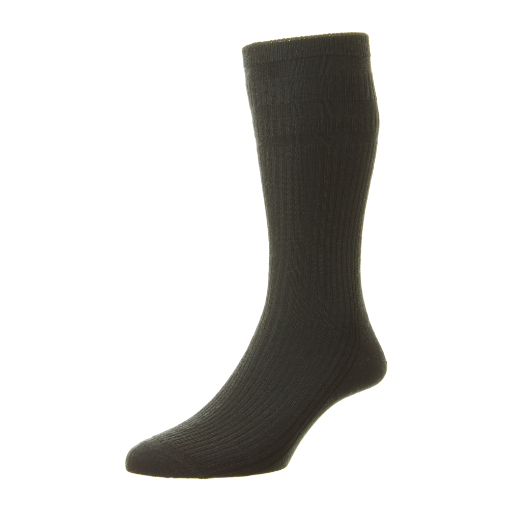 HJ Hall HJ90 The Original Wool Softop Black Socks,6-11