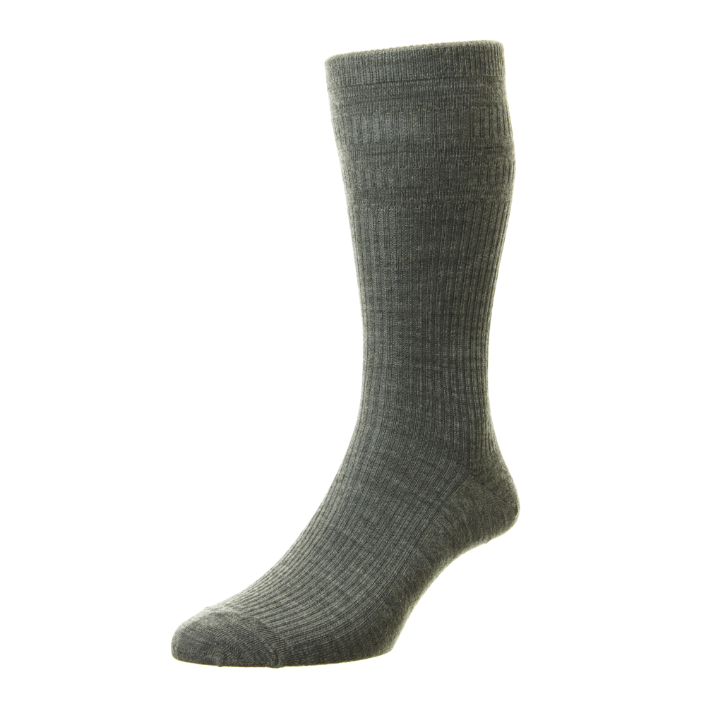 HJ Hall HJ90 The Original Wool Softop Mid Grey Socks,6-11
