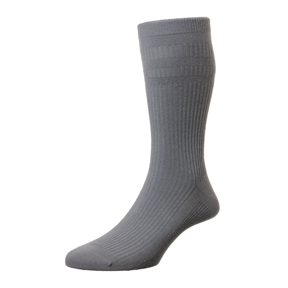 HJ Hall HJ91 The Original Cotton Softop Mid Grey Melange Socks,6-11