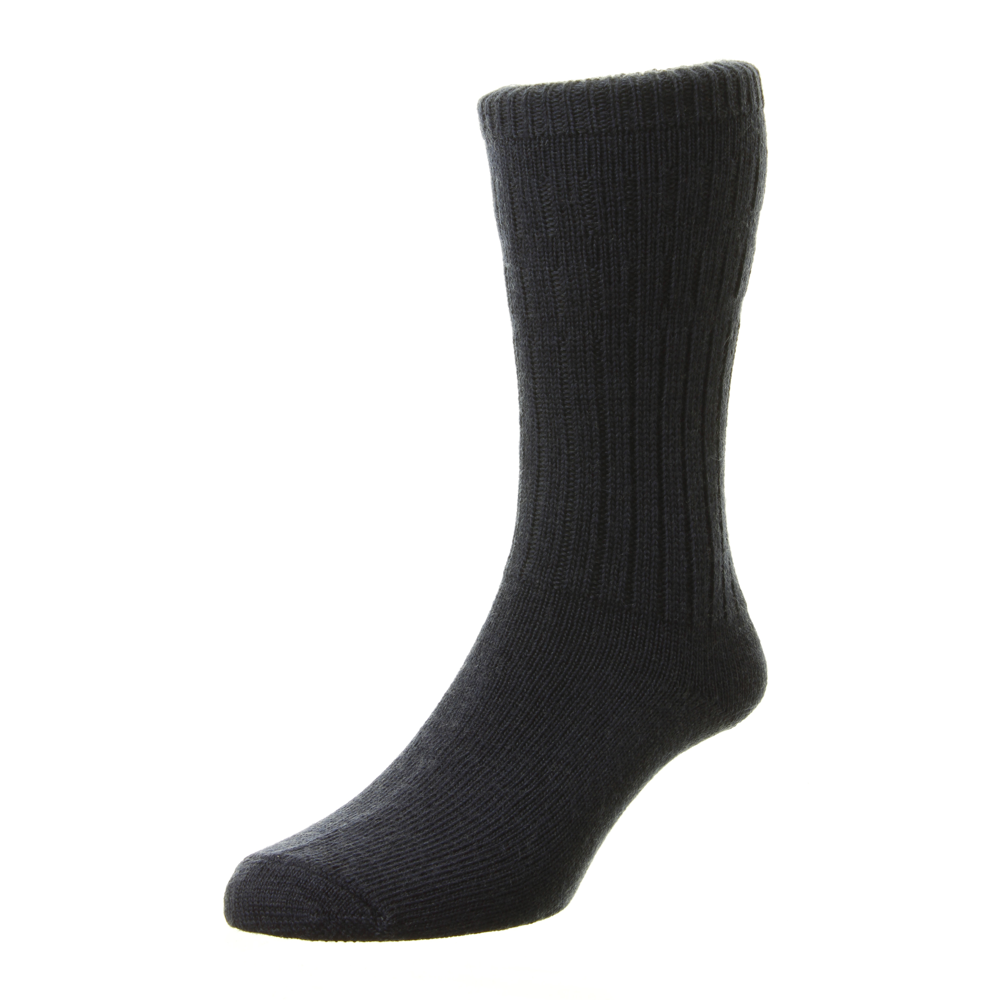 HJ Hall HJ95 Thermal Wool Softop Navy Socks,11-13