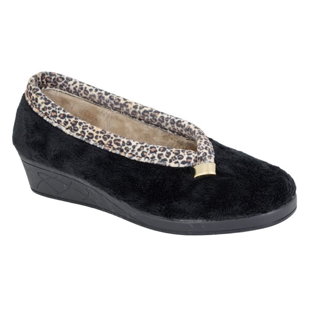 Sleepers LS843A Dawn Black/Ocelot Slipper
