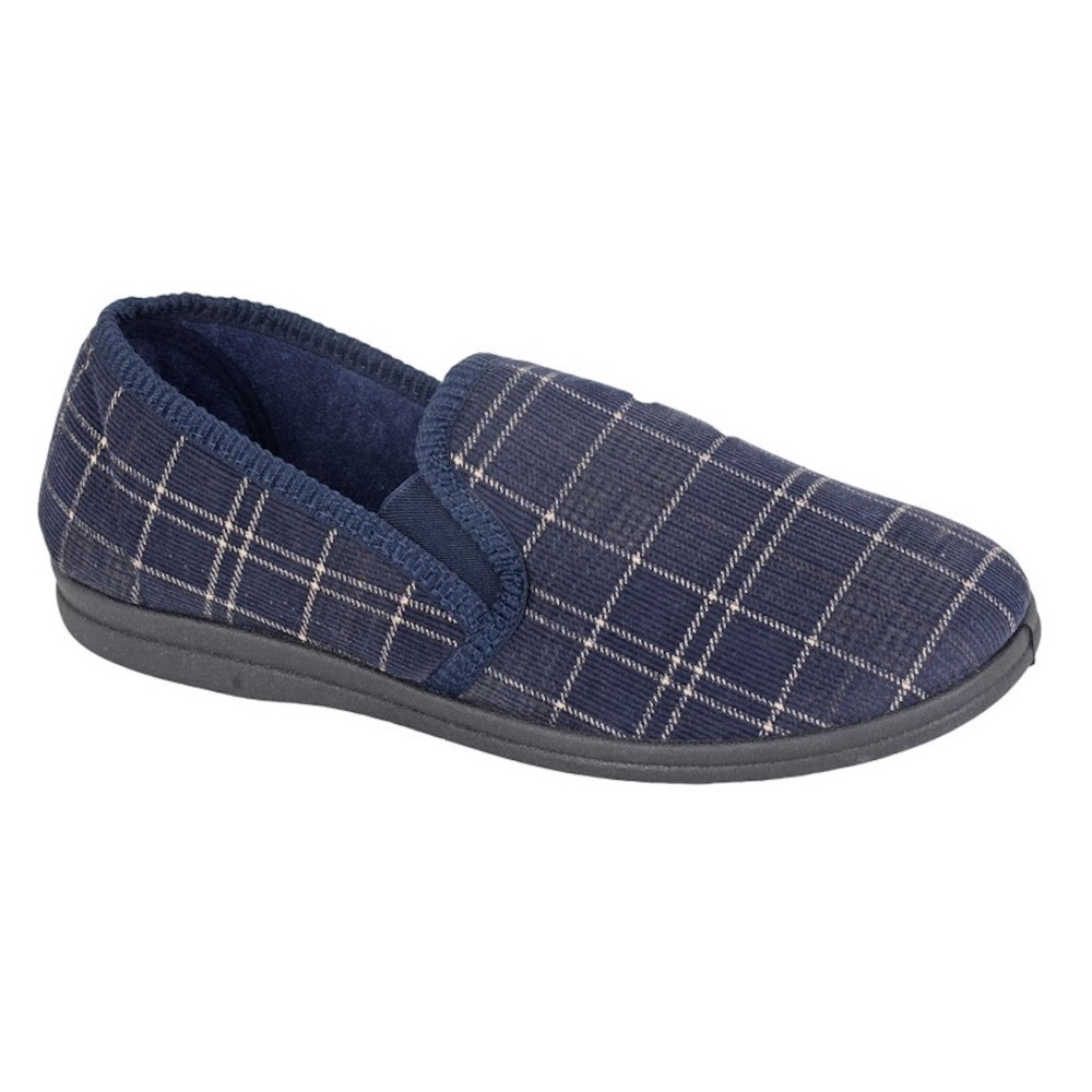 Sleepers MS400C Dale Navy Check Slipper