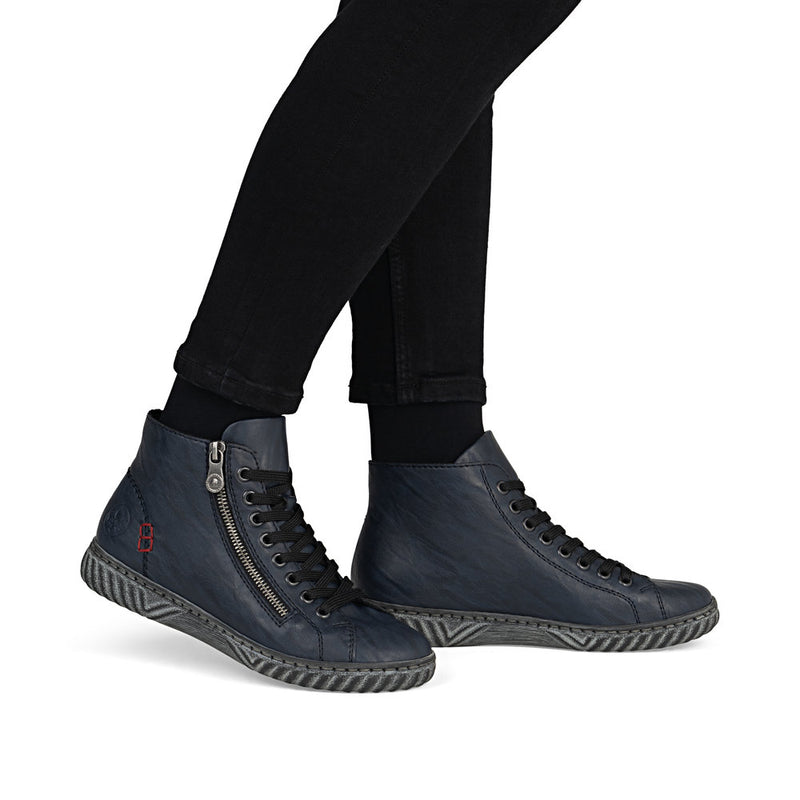 Rieker N0921-14 Womens Blue Wide Boots