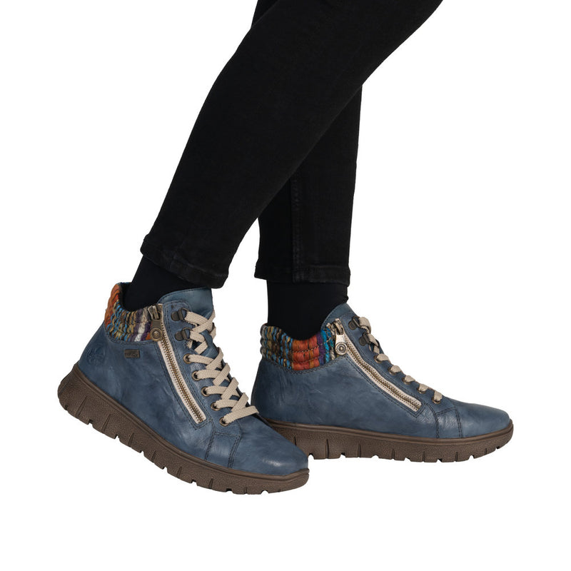 Rieker N1305-14 Womens Blue Wide Boots