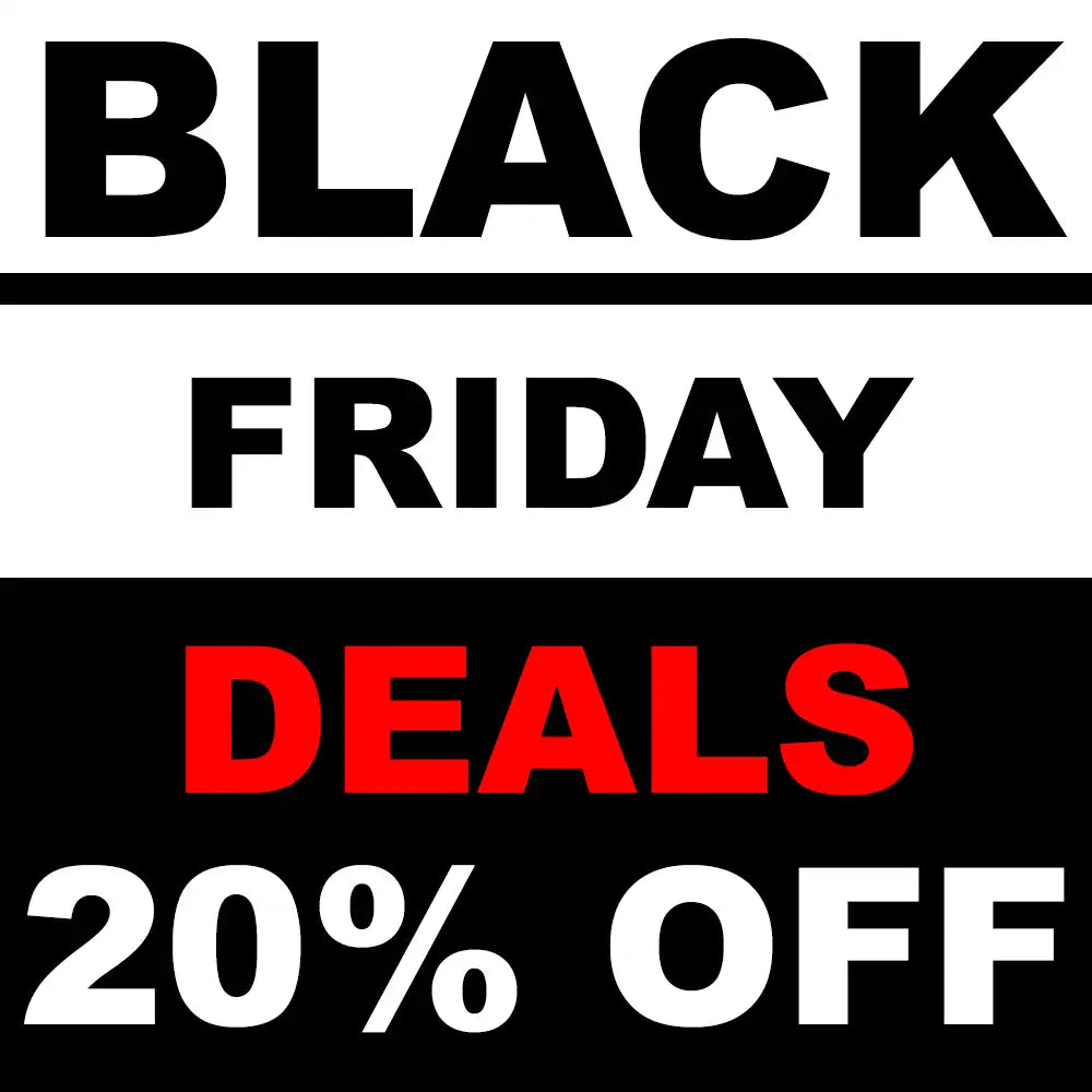 Black Friday deals advertisement with text on a white background