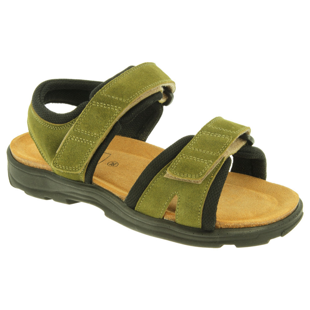 DB Shoes Peel Khaki Suede Sandals 2V