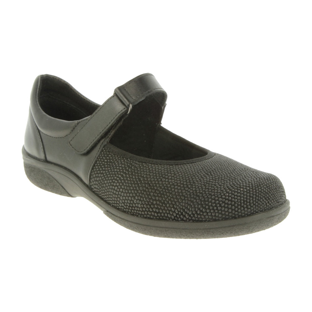 DB Shoes Roberta Black Leather / Stretch Shoes 6V