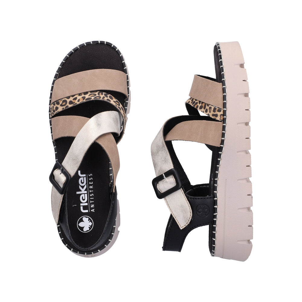 Rieker Regina V1063-90 Metallic Sandals