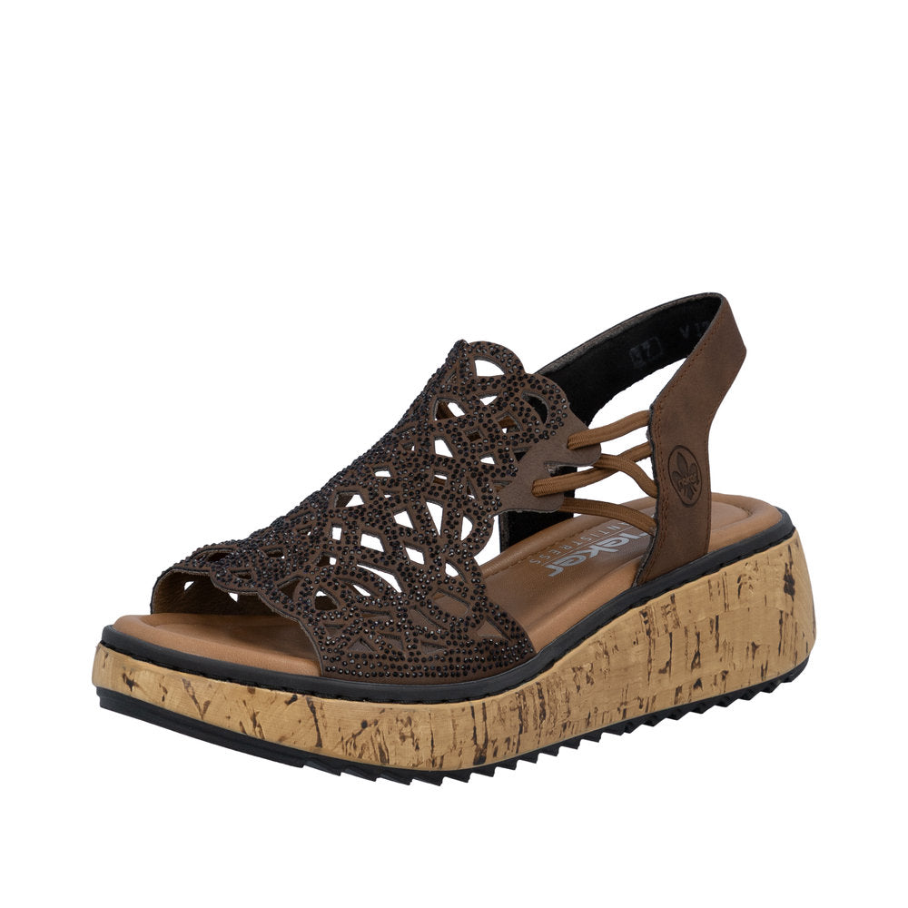 Rieker Lisa V1765-24 Brown Wide Sandals