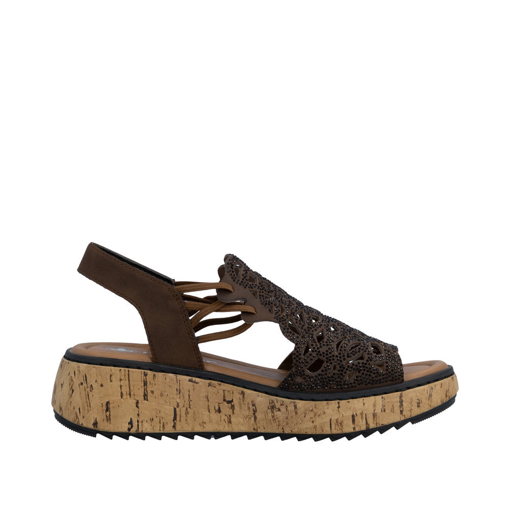 Rieker Lisa V1765-24 Brown Wide Sandals
