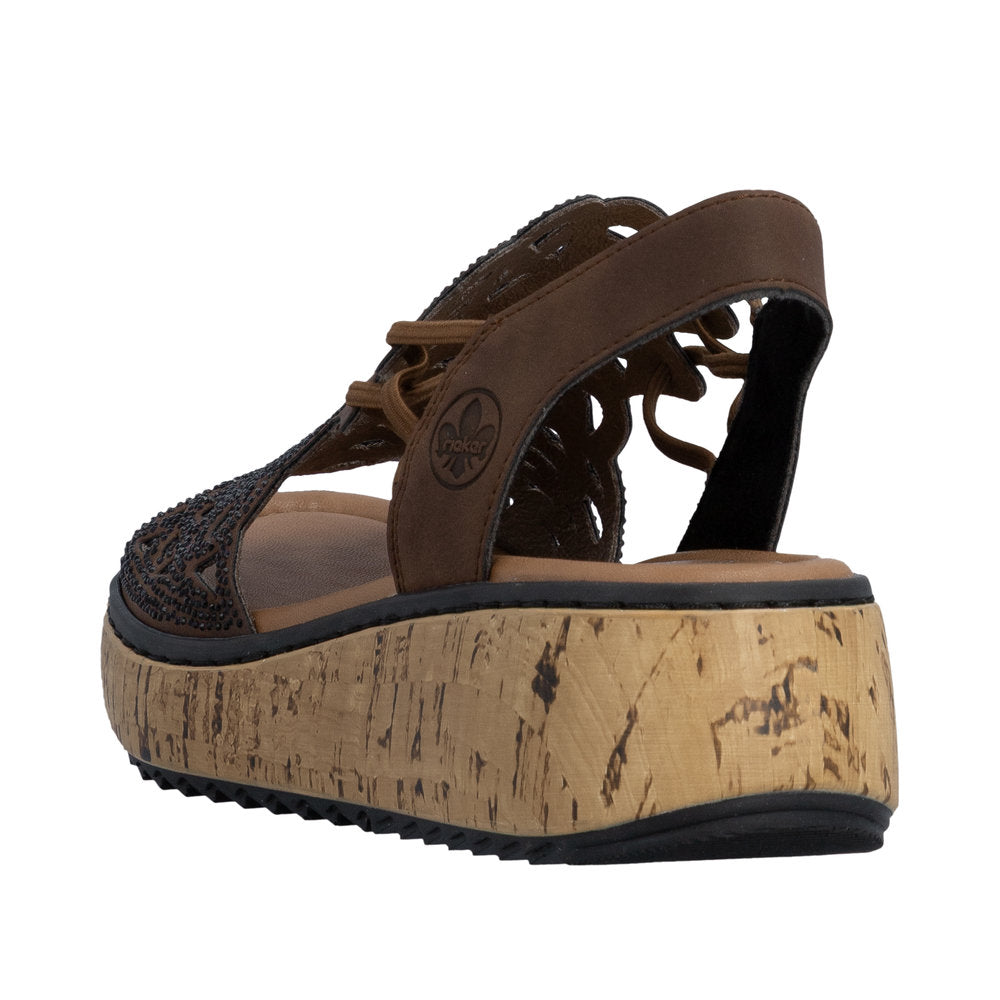 Rieker Lisa V1765-24 Brown Wide Sandals