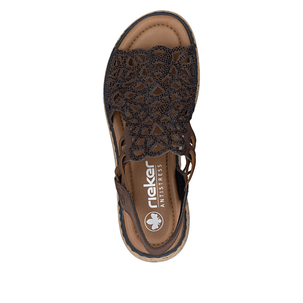 Rieker Lisa V1765-24 Brown Wide Sandals