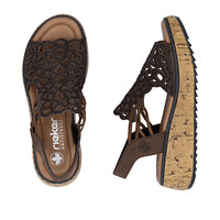 Rieker Lisa V1765-24 Brown Wide Sandals