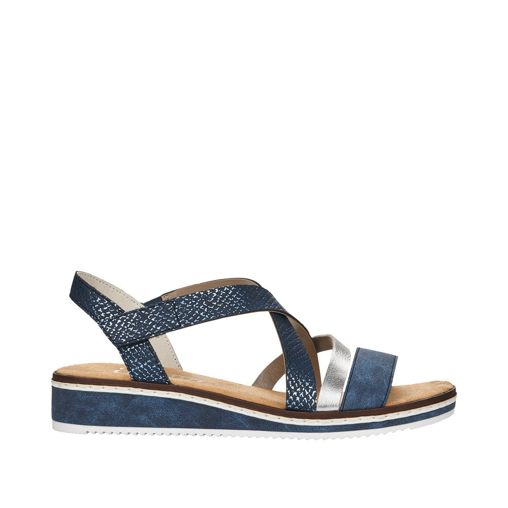 Rieker V3663-14 Blue Combination Sandals