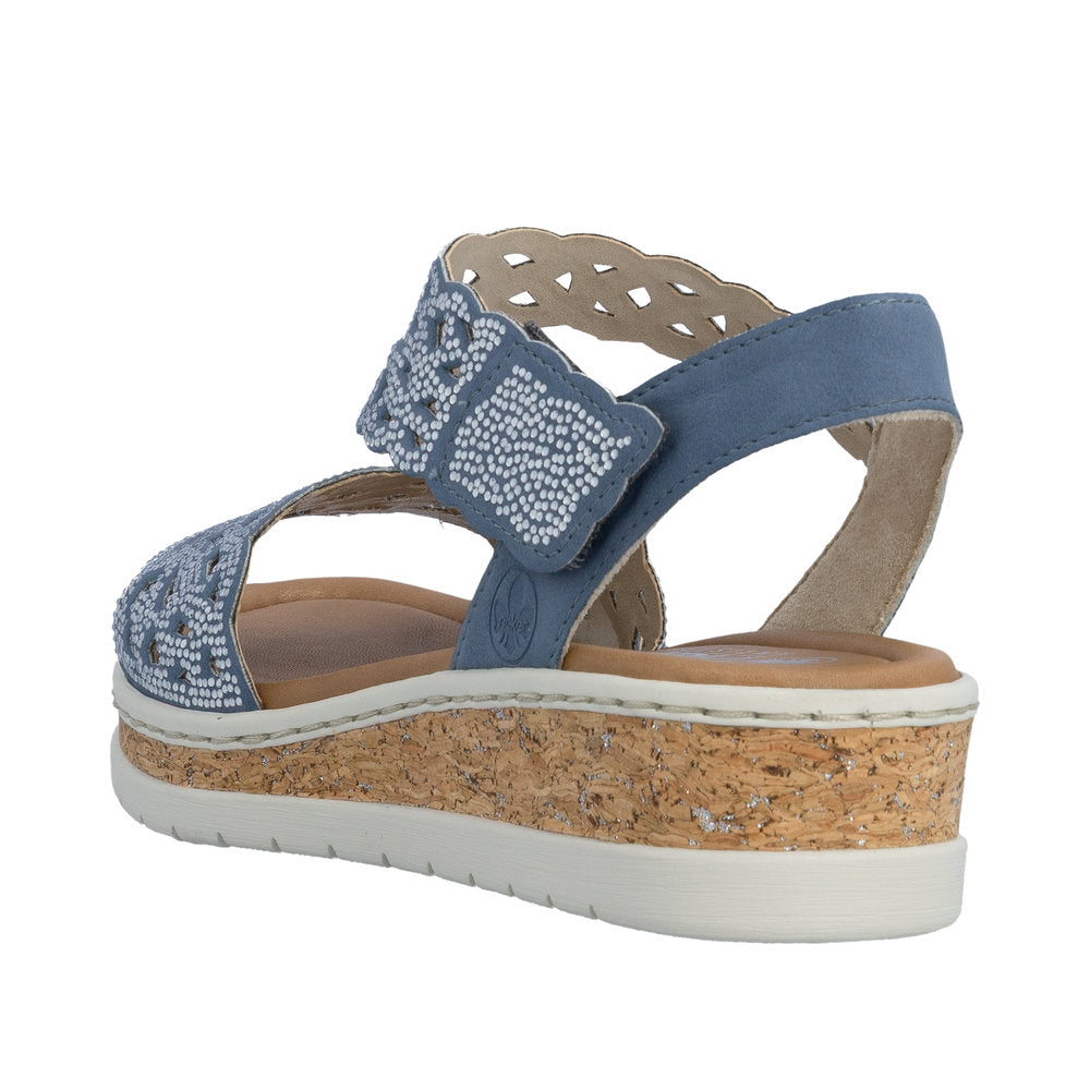 Rieker Lisa V4150-14 Navy Wide Sandals