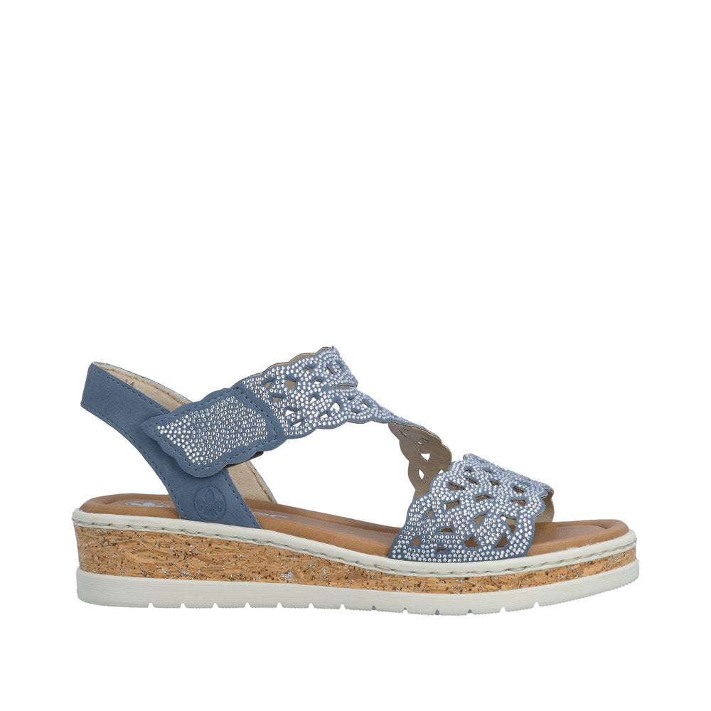Rieker Lisa V4150-14 Navy Wide Sandals