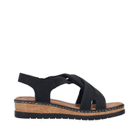 Rieker Lisa V4161-00 Black Wide Sandals