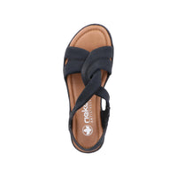 Rieker Lisa V4161-00 Black Wide Sandals