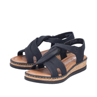 Rieker Lisa V4161-00 Black Wide Sandals