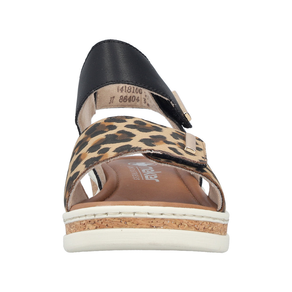 Rieker Lisa V4181-00 Black Wide Sandals