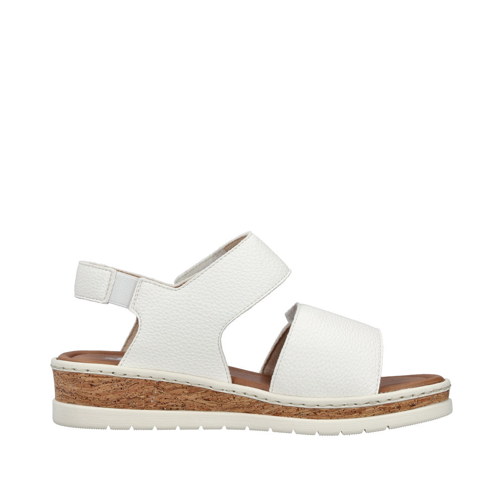 Rieker Lisa V4181-80 White Wide Sandals