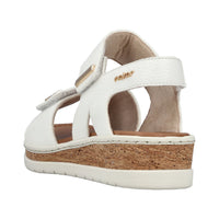 Rieker Lisa V4181-80 White Wide Sandals