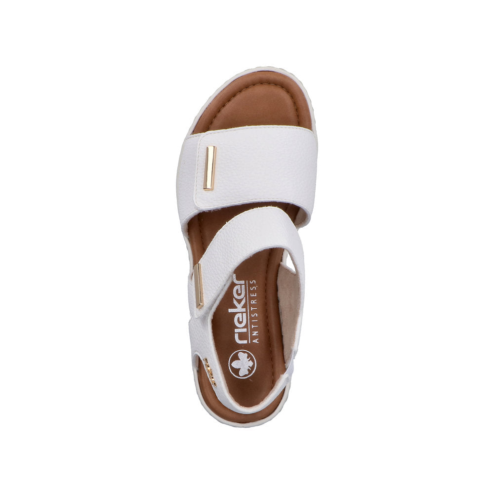 Rieker Lisa V4181-80 White Wide Sandals