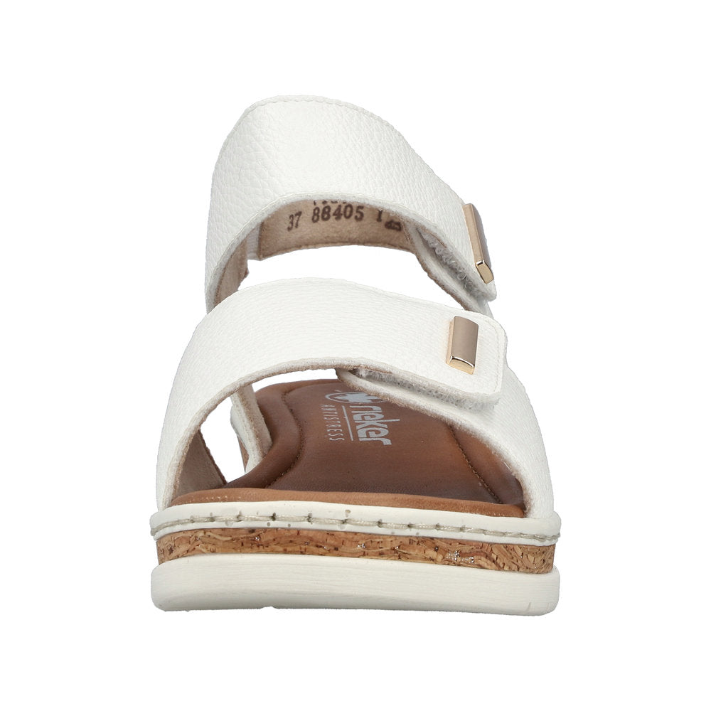 Rieker Lisa V4181-80 White Wide Sandals