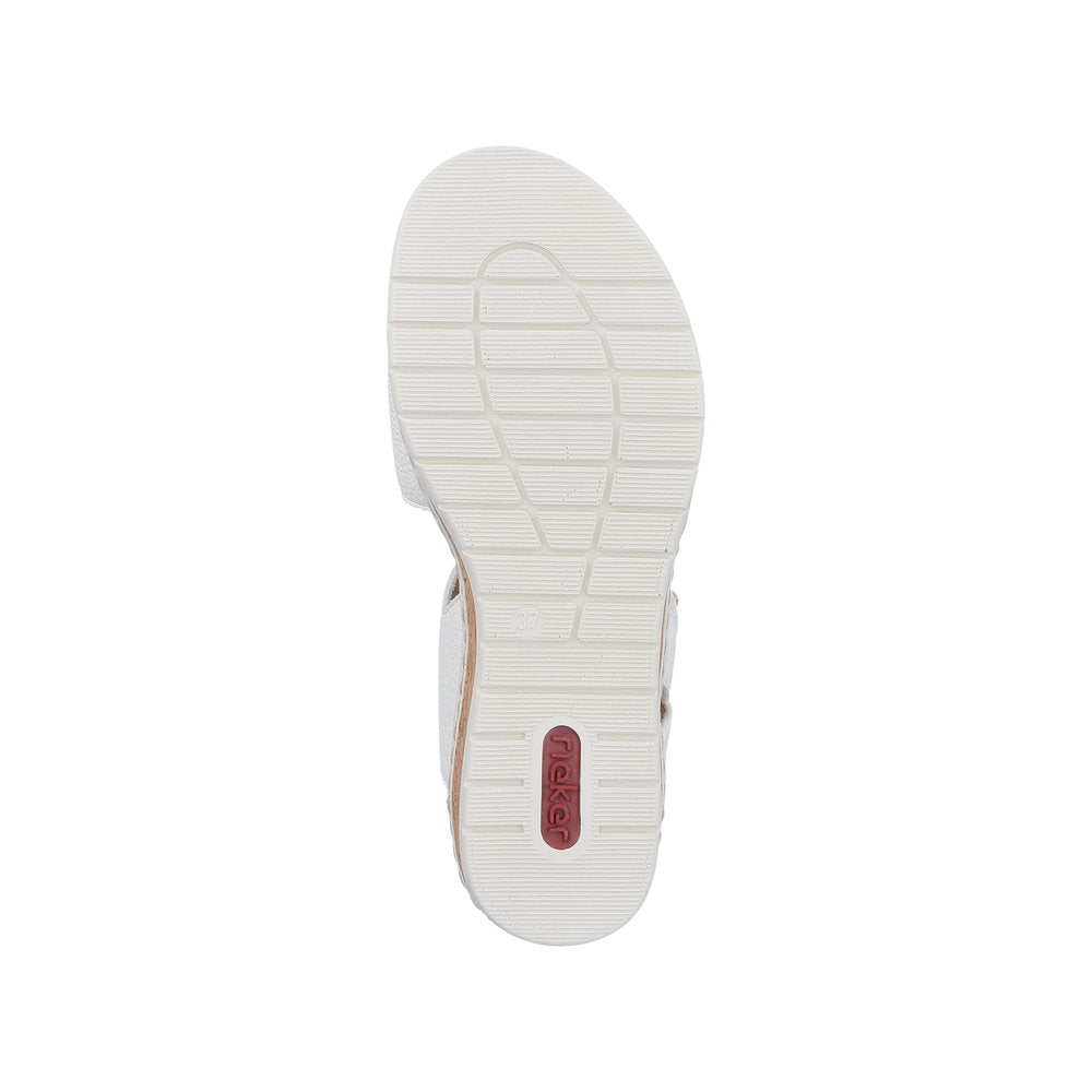 Rieker Lisa V4181-80 White Wide Sandals