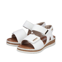 Rieker Lisa V4181-80 White Wide Sandals