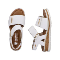 Rieker Lisa V4181-80 White Wide Sandals