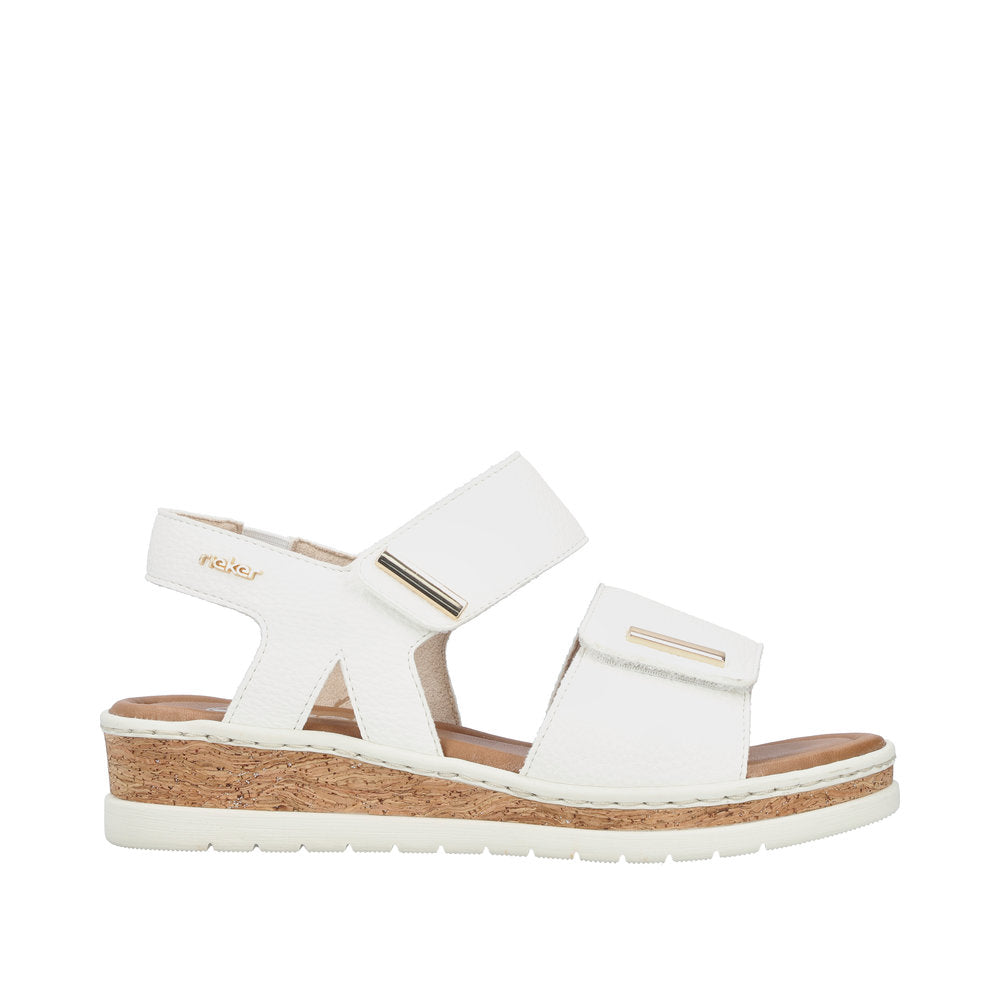 Rieker Lisa V4181-80 White Wide Sandals