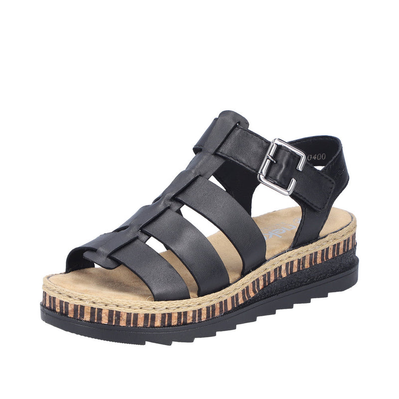 Rieker V7904-00 Black Sandals