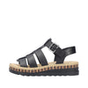 Rieker V7904-00 Black Sandals