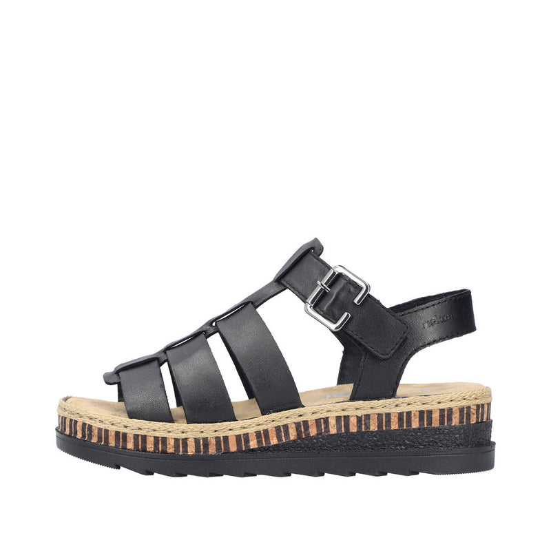 Rieker V7904-00 Black Sandals