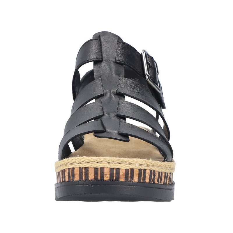 Rieker V7904-00 Black Sandals