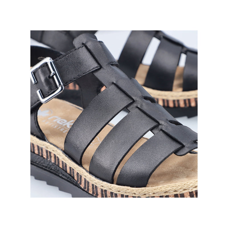 Rieker V7904-00 Black Sandals