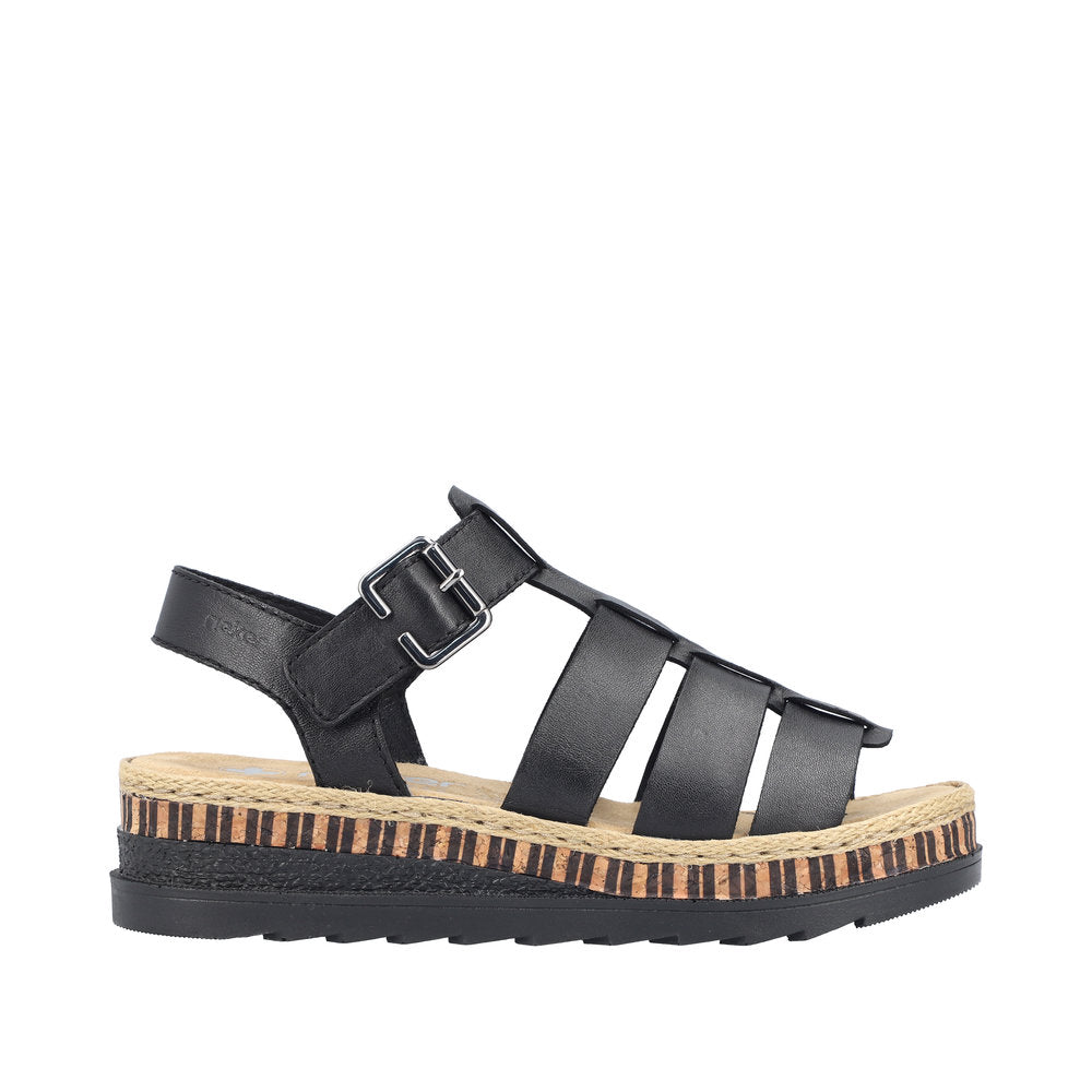 Rieker V7904-00 Black Sandals