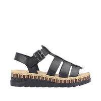 Rieker V7904-00 Black Sandals