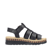 Rieker Regina V7904-00 Black Sandals