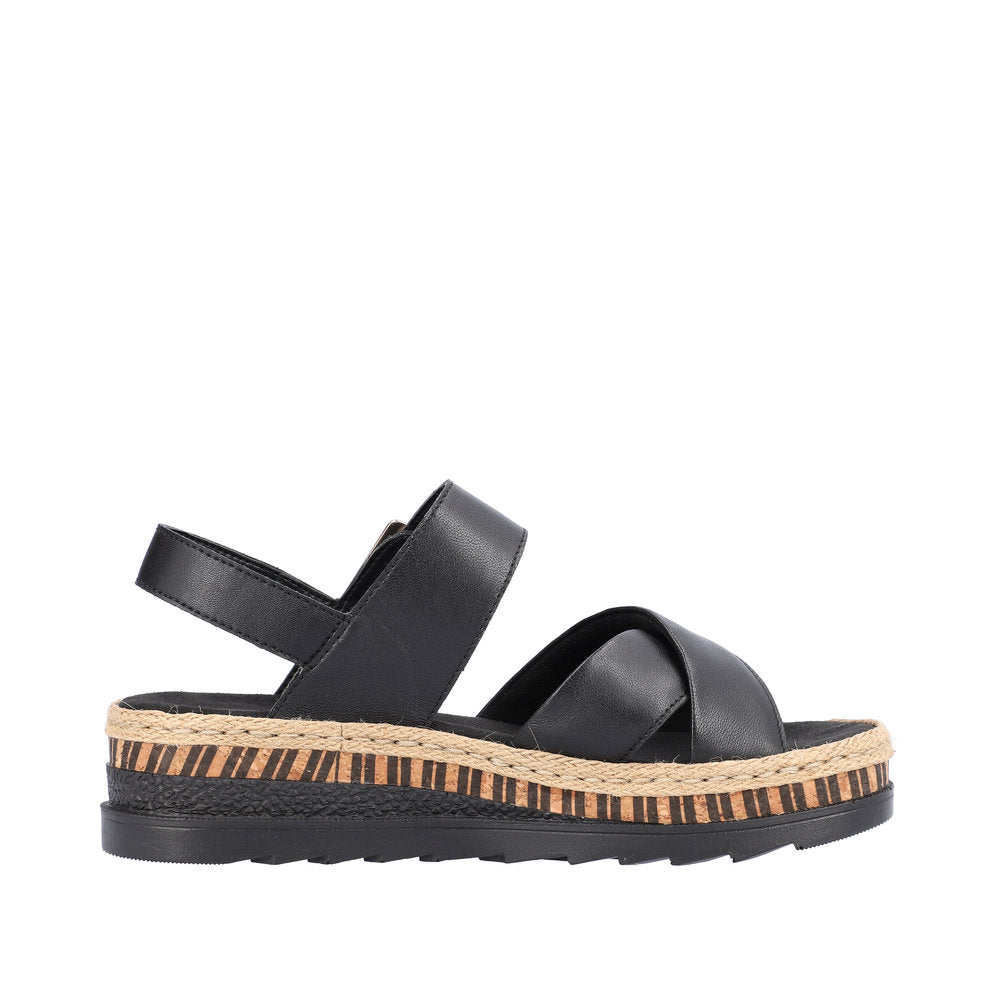 Rieker Regina V7951-00 Black Sandals
