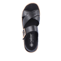 Rieker Regina V7951-00 Black Sandals