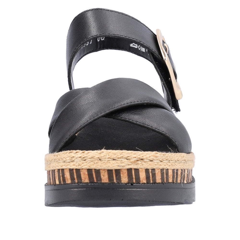Rieker Regina V7951-00 Black Sandals