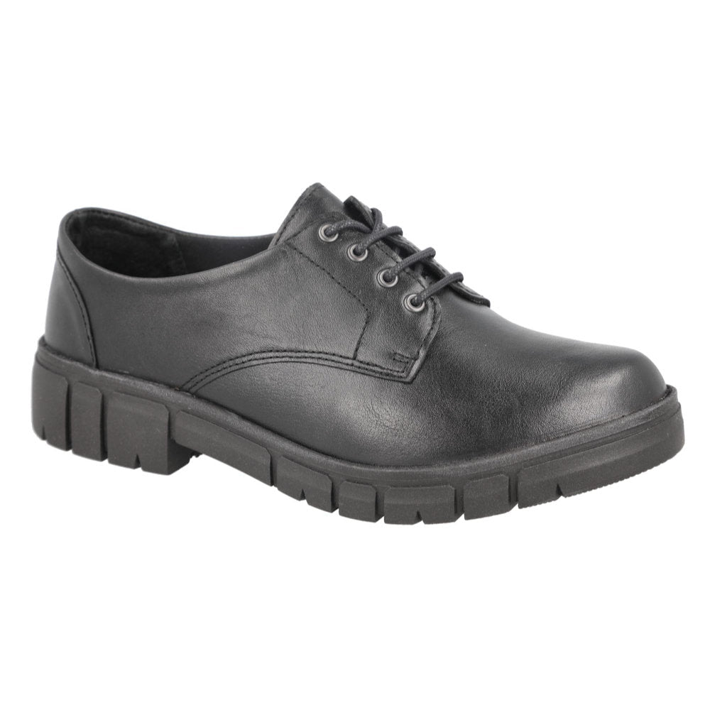 DB Shoes Wantage Black Leather Shoes 2V