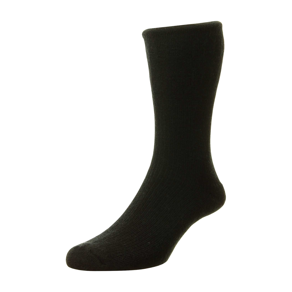 HJ Hall HJ92 Cushion Sole Wool Softop Black Socks,6-11