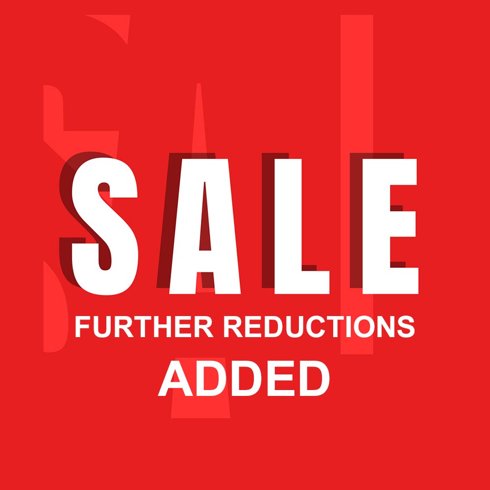 Red sale banner with white text on a red background